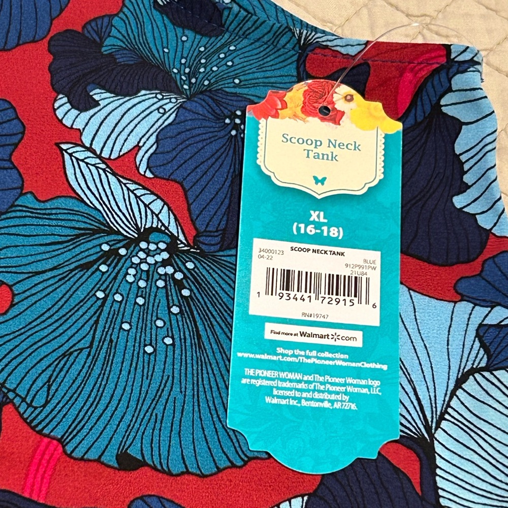 Set of 3 - The Pioneer Woman Floral and Solid Tank Tops - Picture 3 of 10